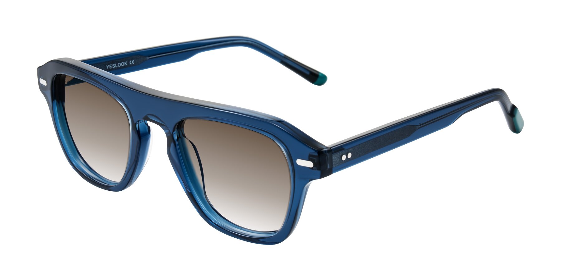Angle of Fortalux in Blue with Brown Gradient Lenses