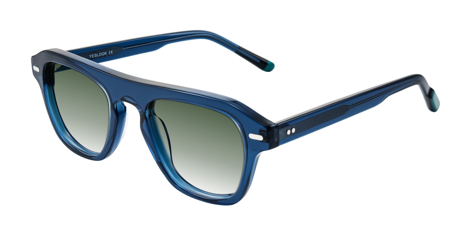 Angle of Fortalux in Blue with Green Gradient Lenses