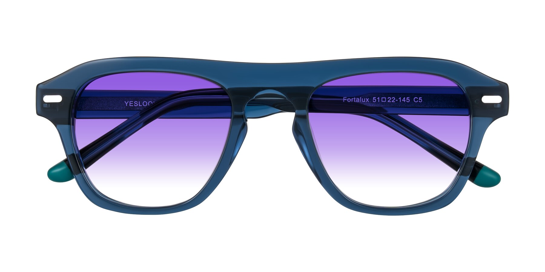 Folded Front of Fortalux in Blue with Purple Gradient Lenses