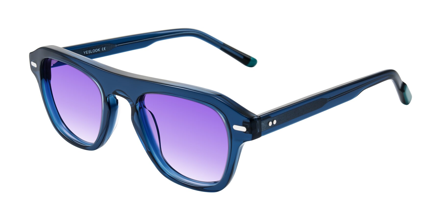 Angle of Fortalux in Blue with Purple Gradient Lenses