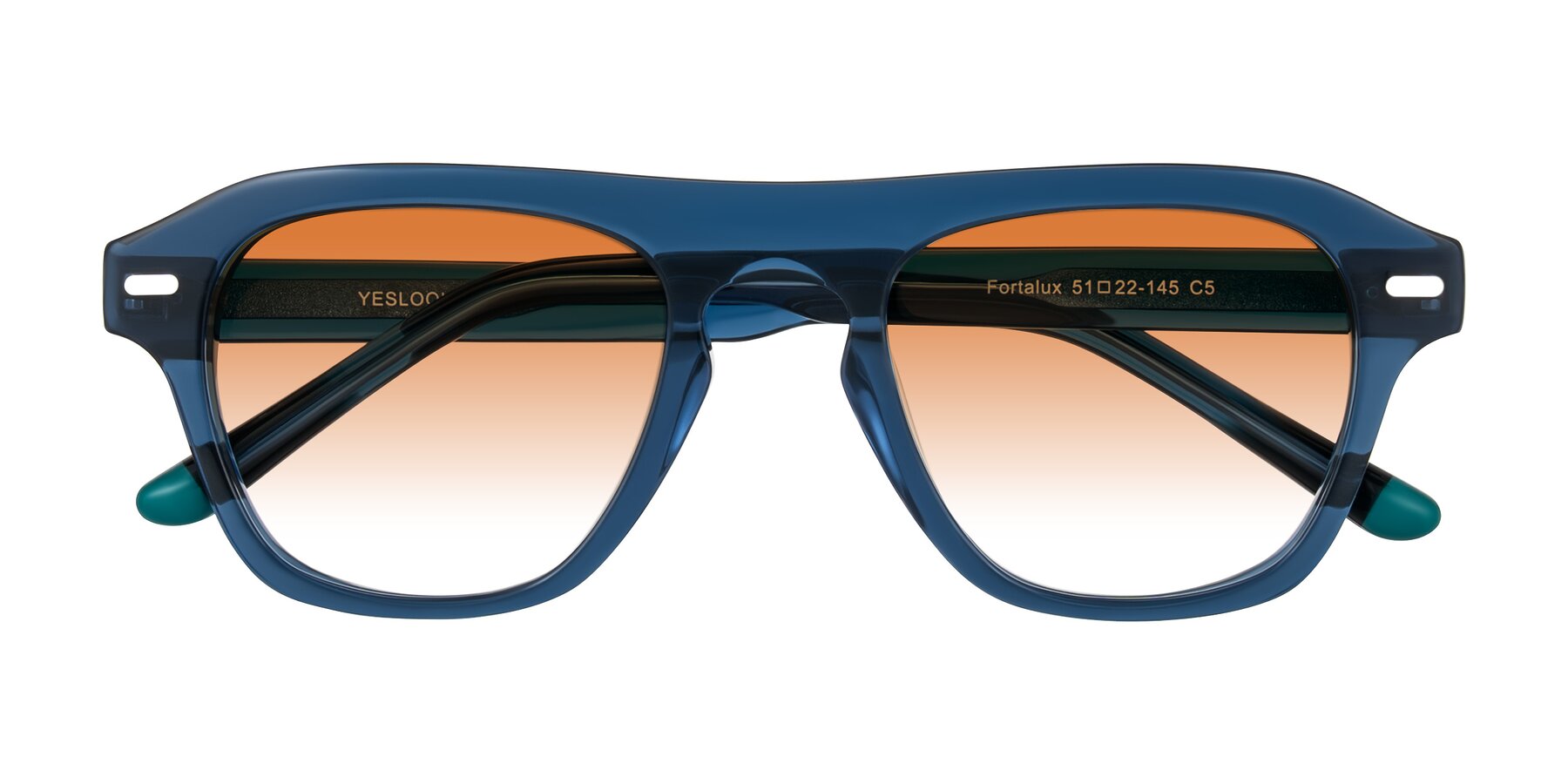 Folded Front of Fortalux in Blue with Orange Gradient Lenses