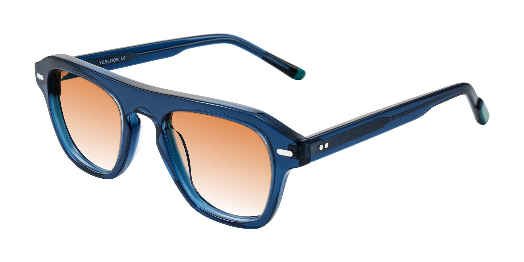 Angle of Fortalux in Blue with Orange Gradient Lenses
