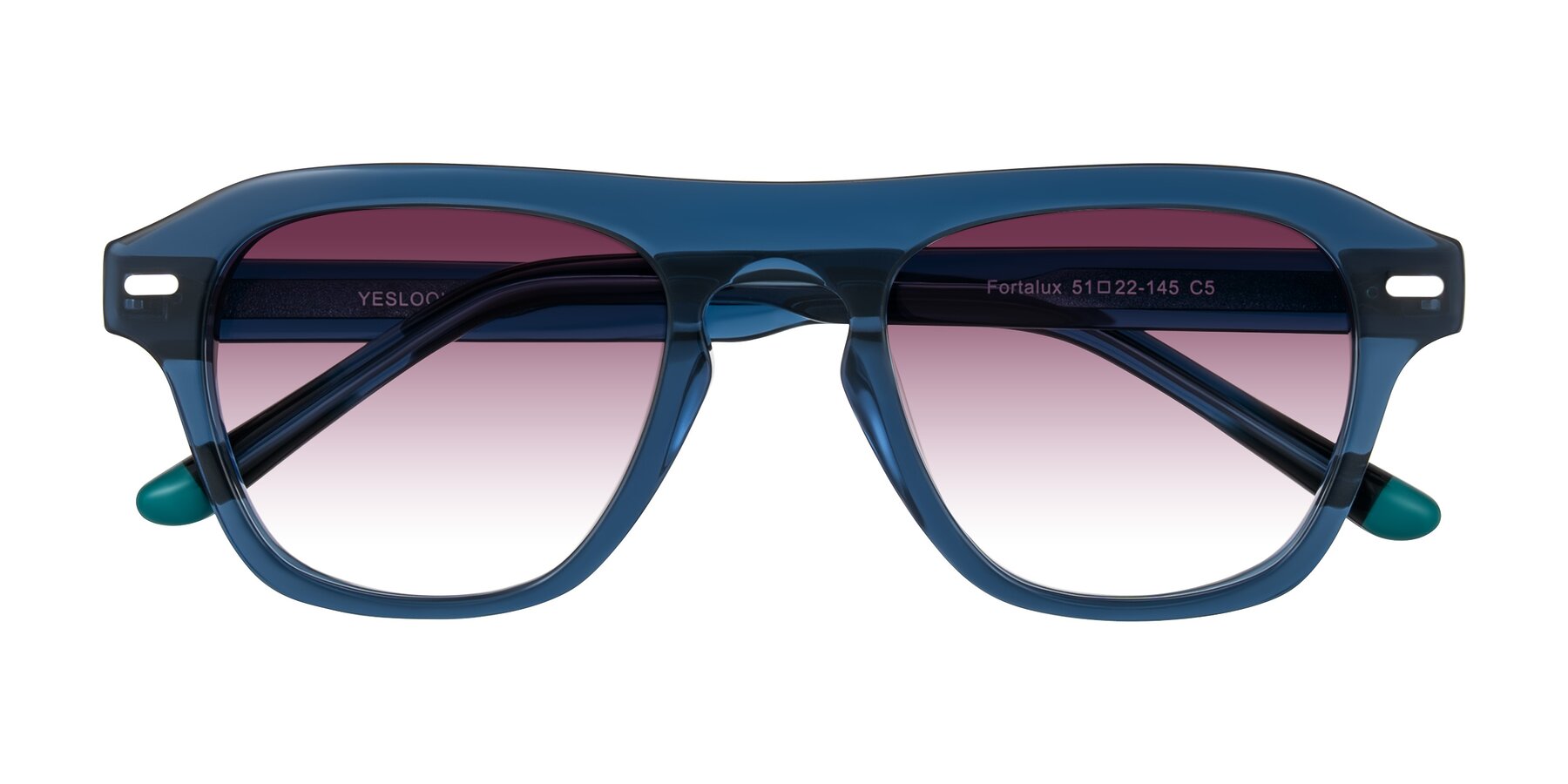 Folded Front of Fortalux in Blue with Wine Gradient Lenses