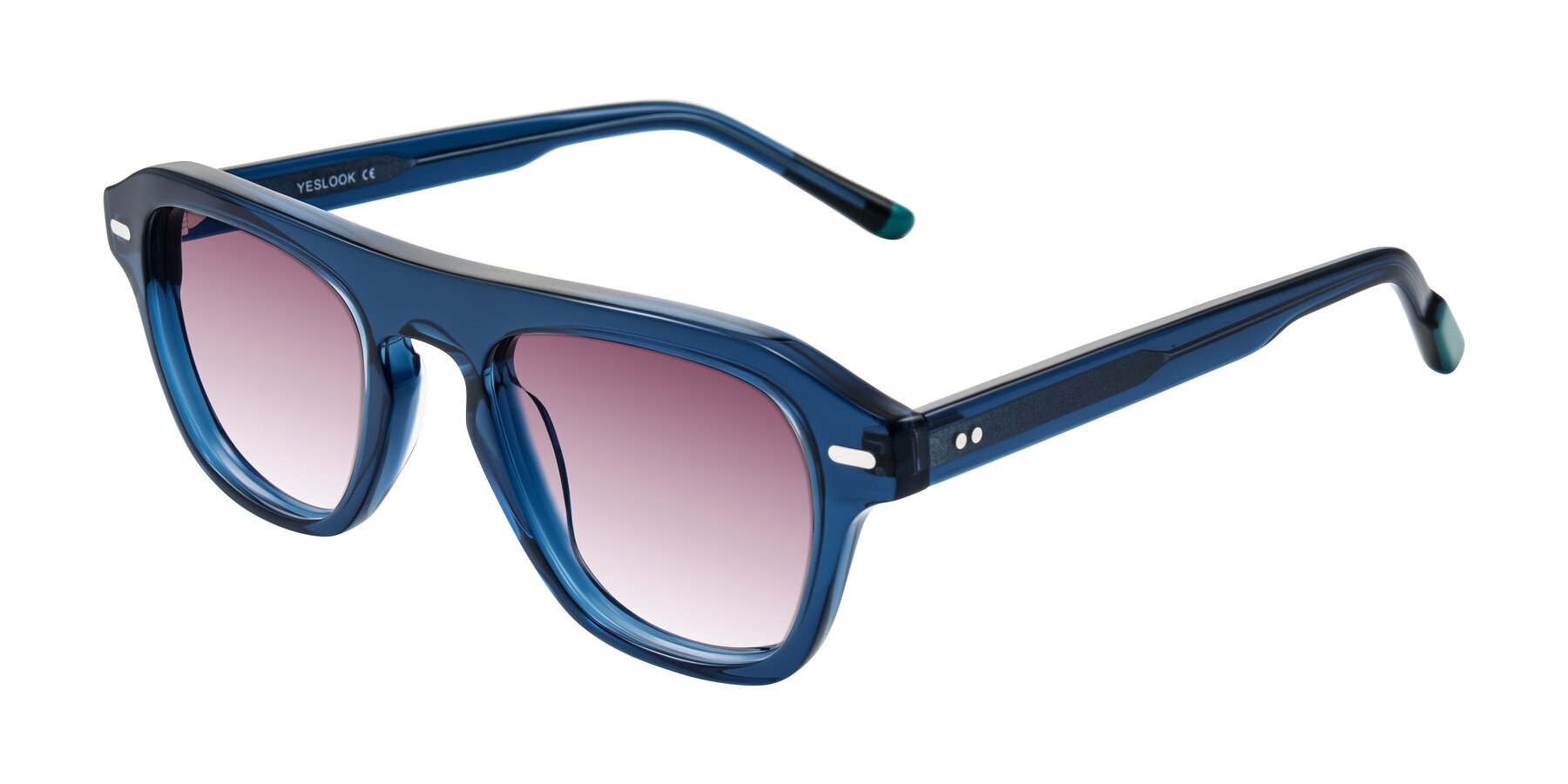 Angle of Fortalux in Blue with Wine Gradient Lenses