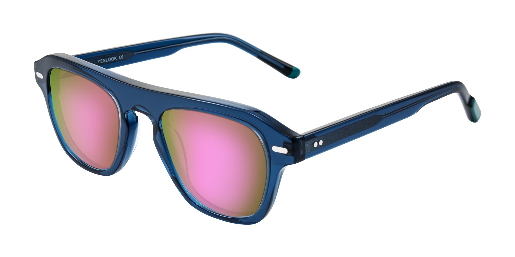 Angle of Fortalux in Blue with Pink Mirrored Lenses