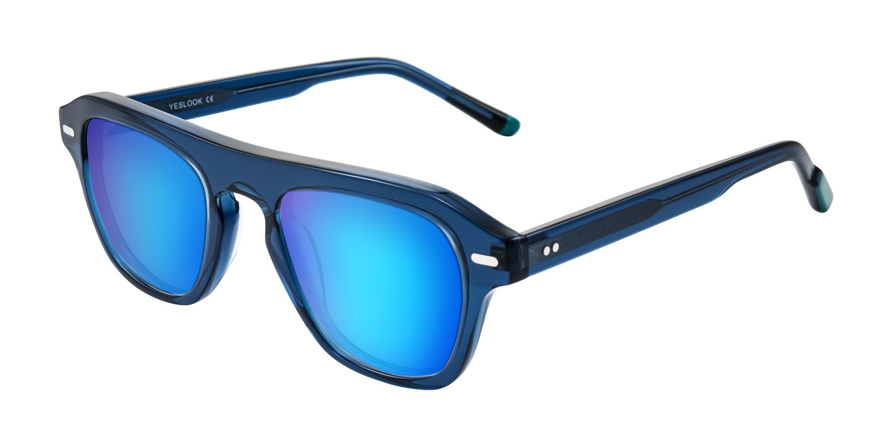 Angle of Fortalux in Blue with Blue Mirrored Lenses