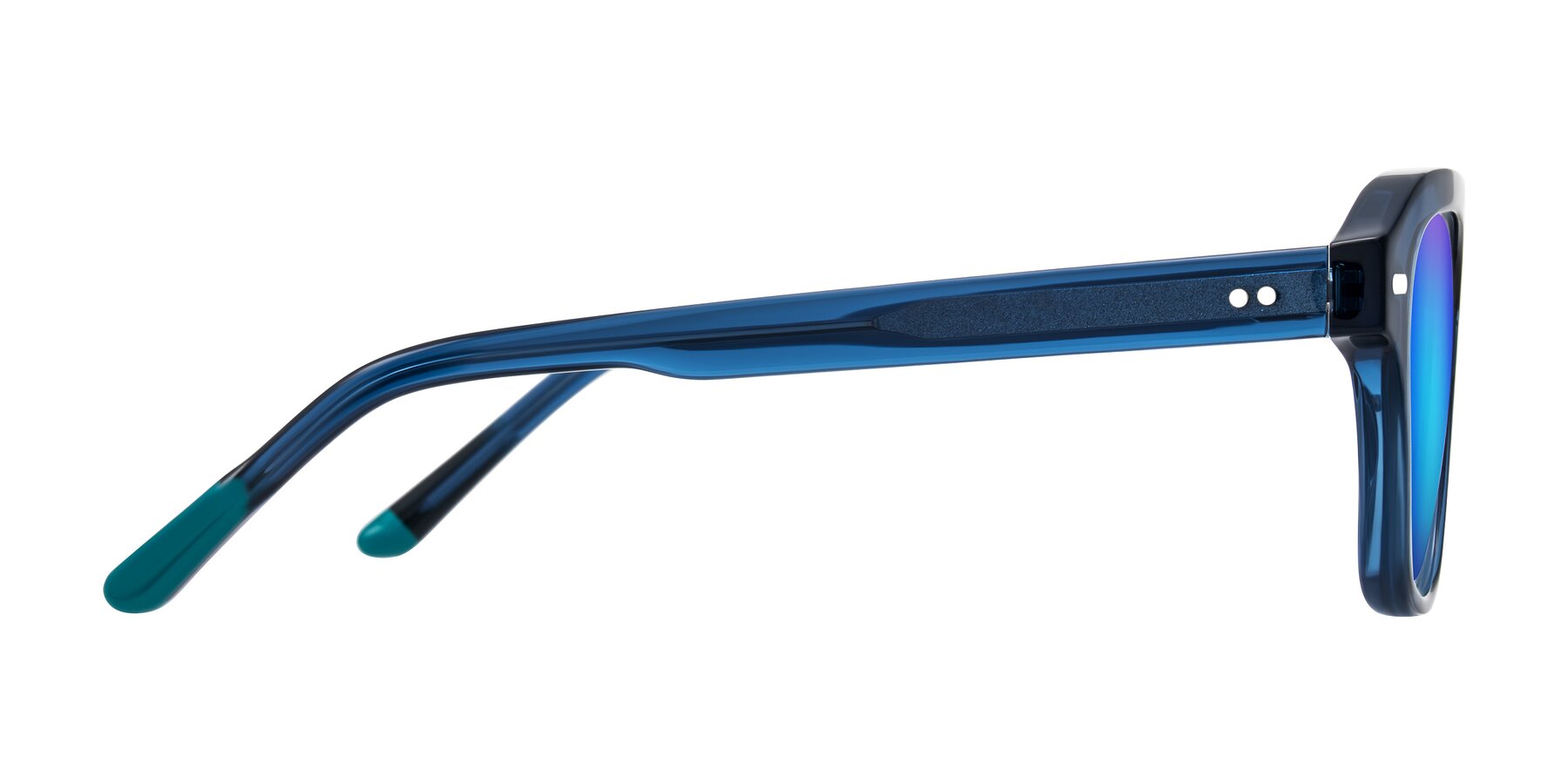 Side of Fortalux in Blue with Blue Mirrored Lenses
