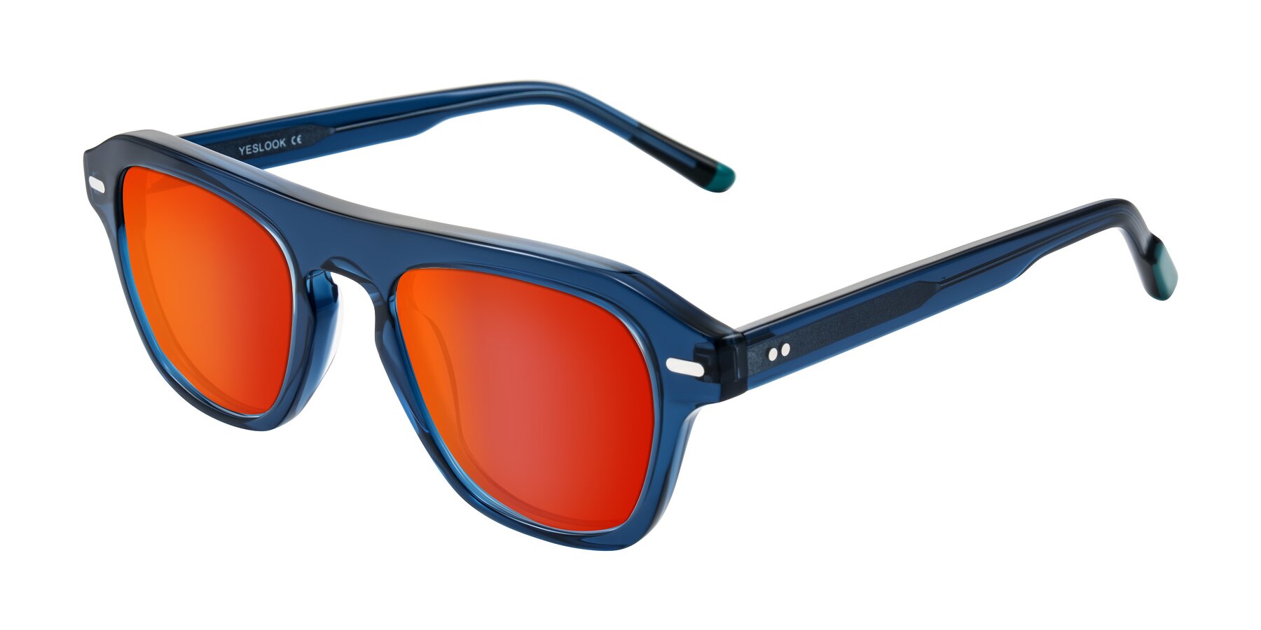 Angle of Fortalux in Blue with Red Gold Mirrored Lenses