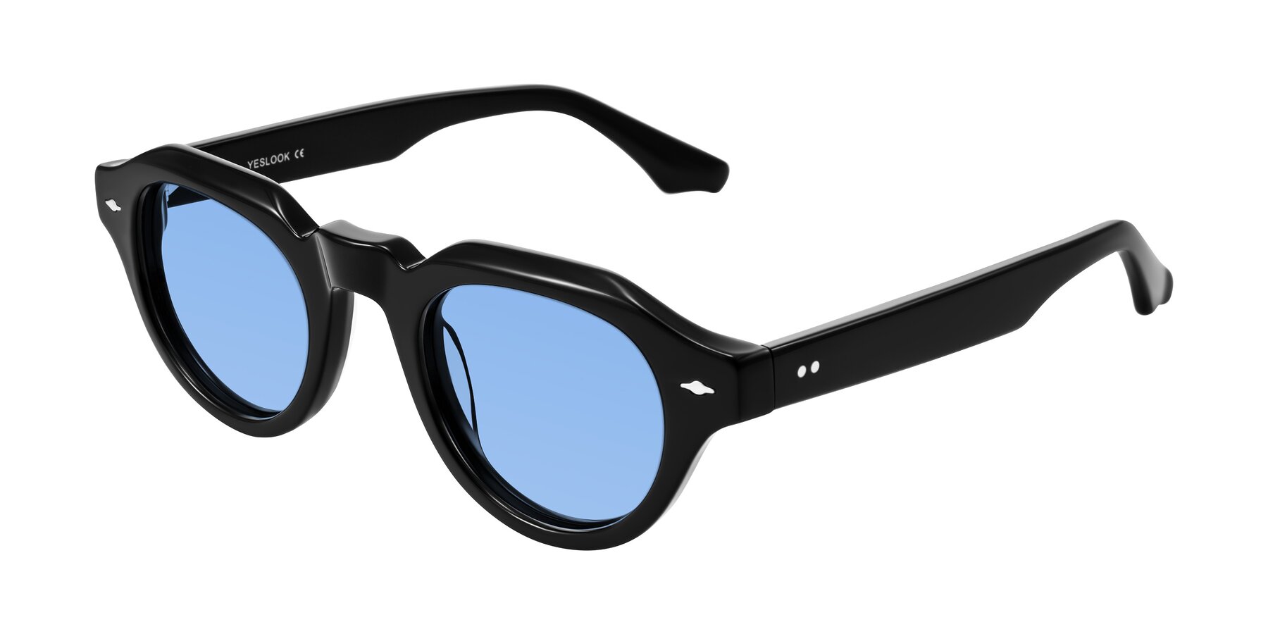 Angle of Ascend in Black with Medium Blue Tinted Lenses