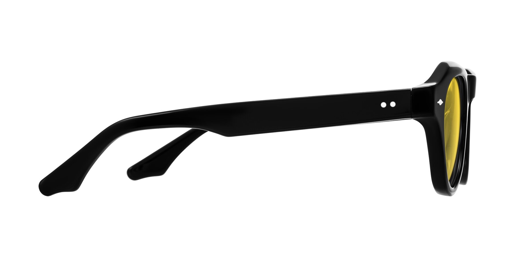 Side of Ascend in Black with Yellow Tinted Lenses