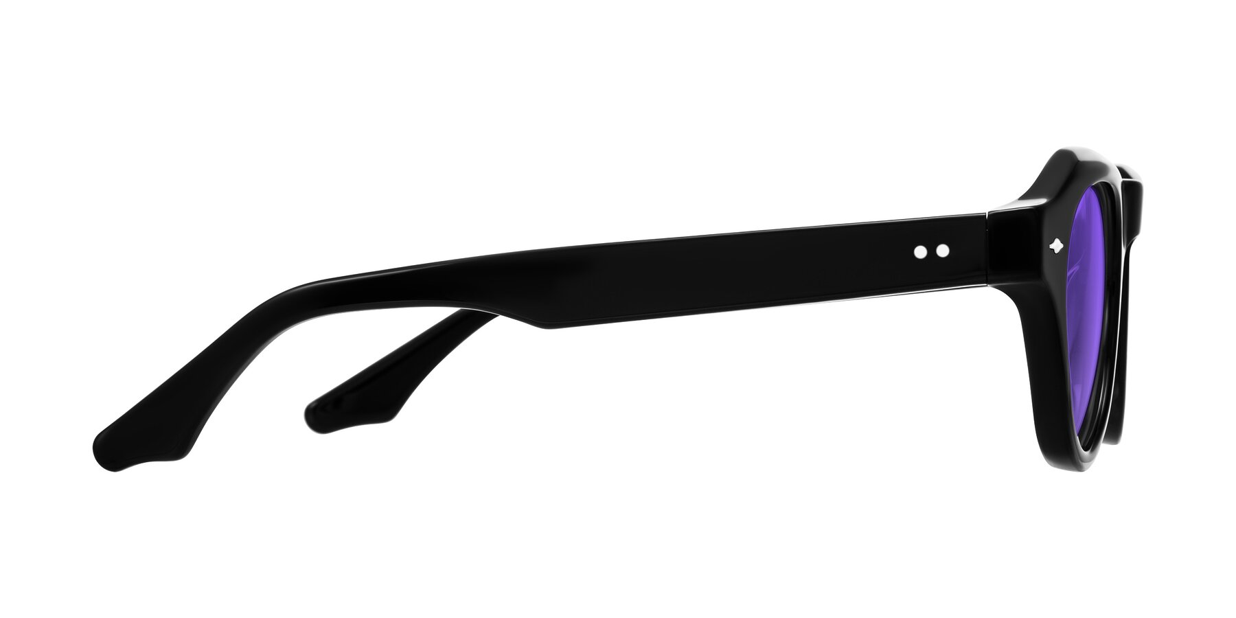 Side of Ascend in Black with Purple Tinted Lenses