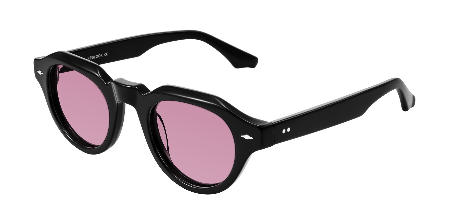 Angle of Ascend in Black with Medium Wine Tinted Lenses