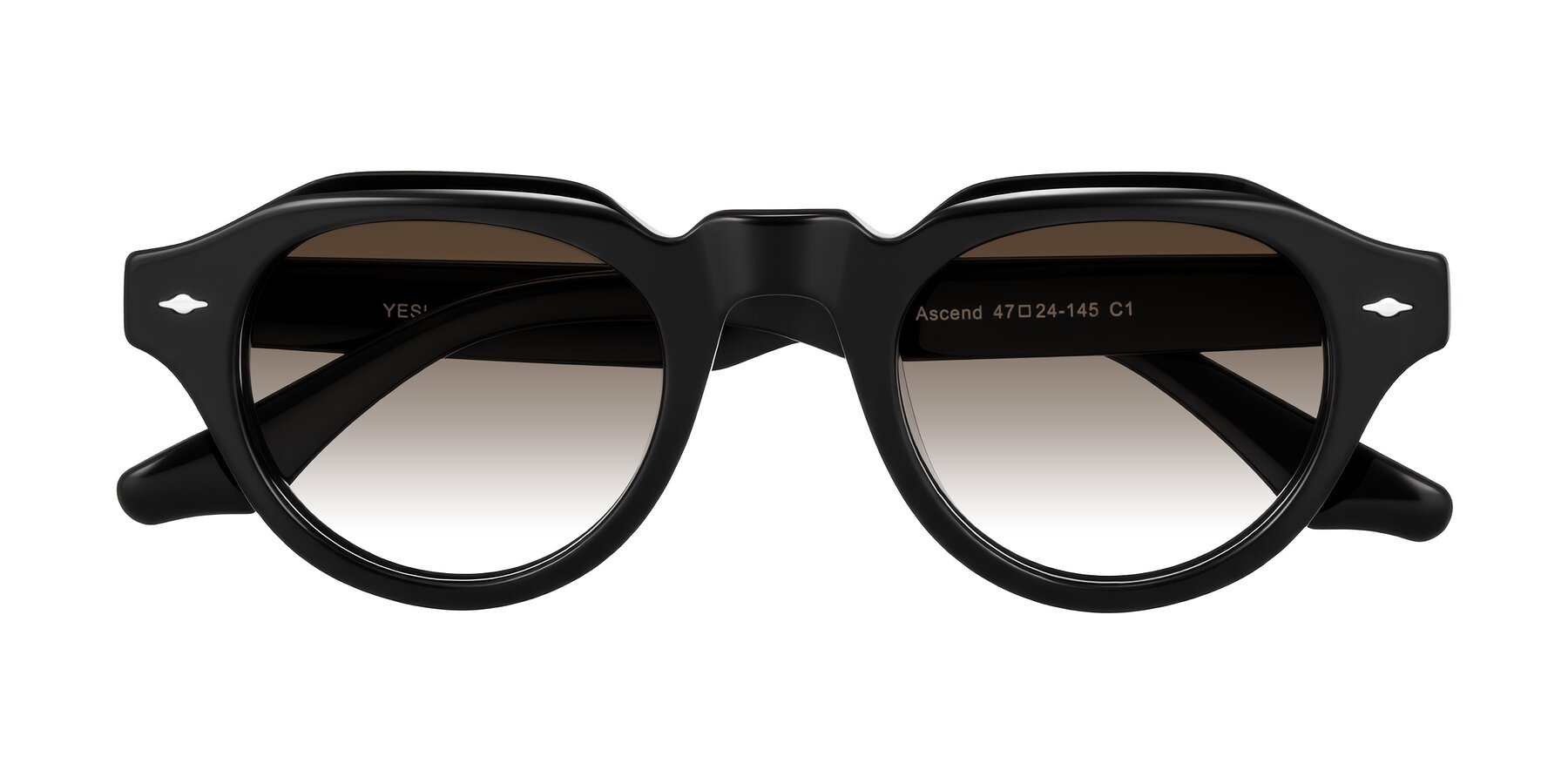 Folded Front of Ascend in Black with Brown Gradient Lenses