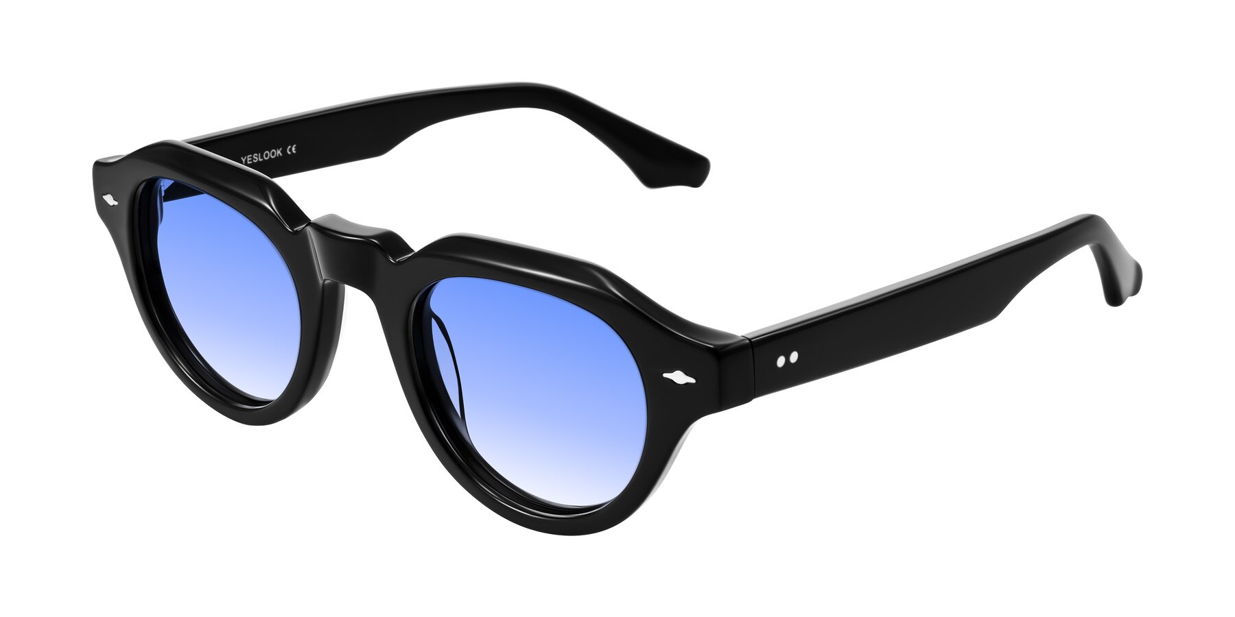 Angle of Ascend in Black with Blue Gradient Lenses