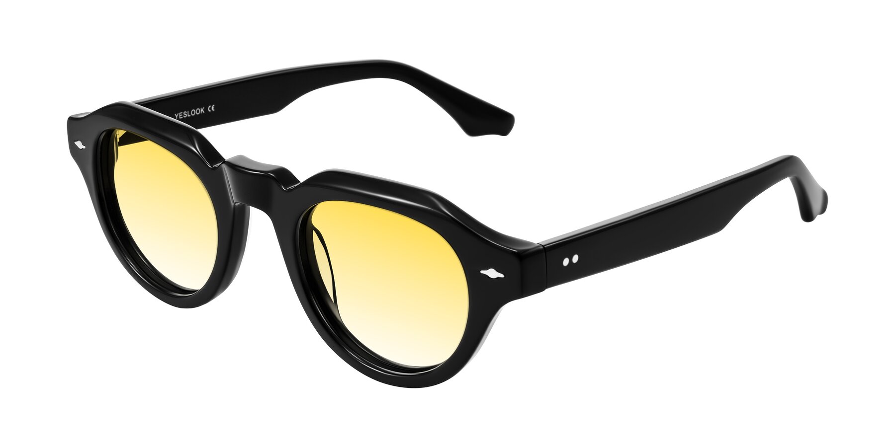 Angle of Ascend in Black with Yellow Gradient Lenses