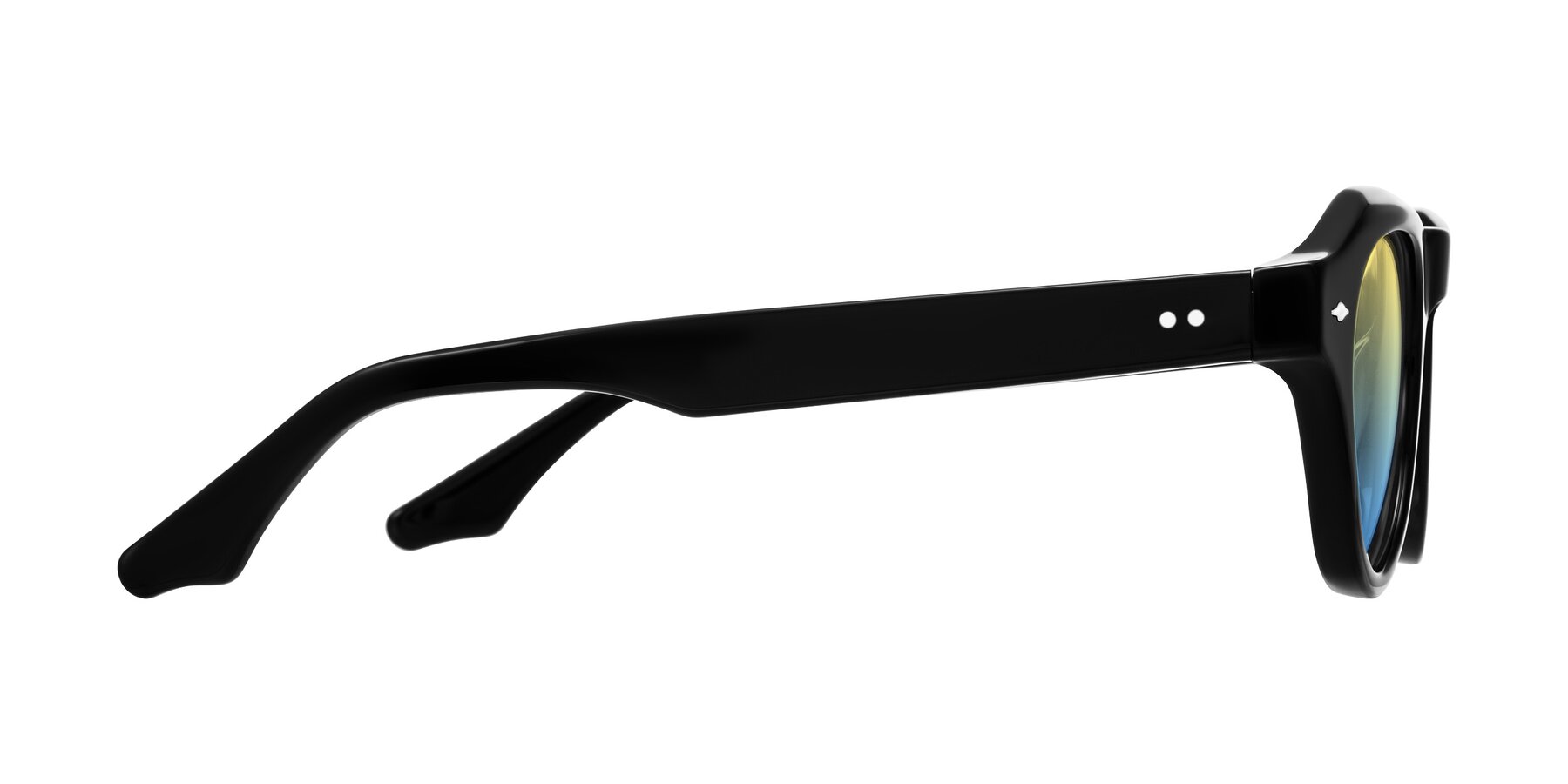 Side of Ascend in Black with Yellow / Blue Gradient Lenses