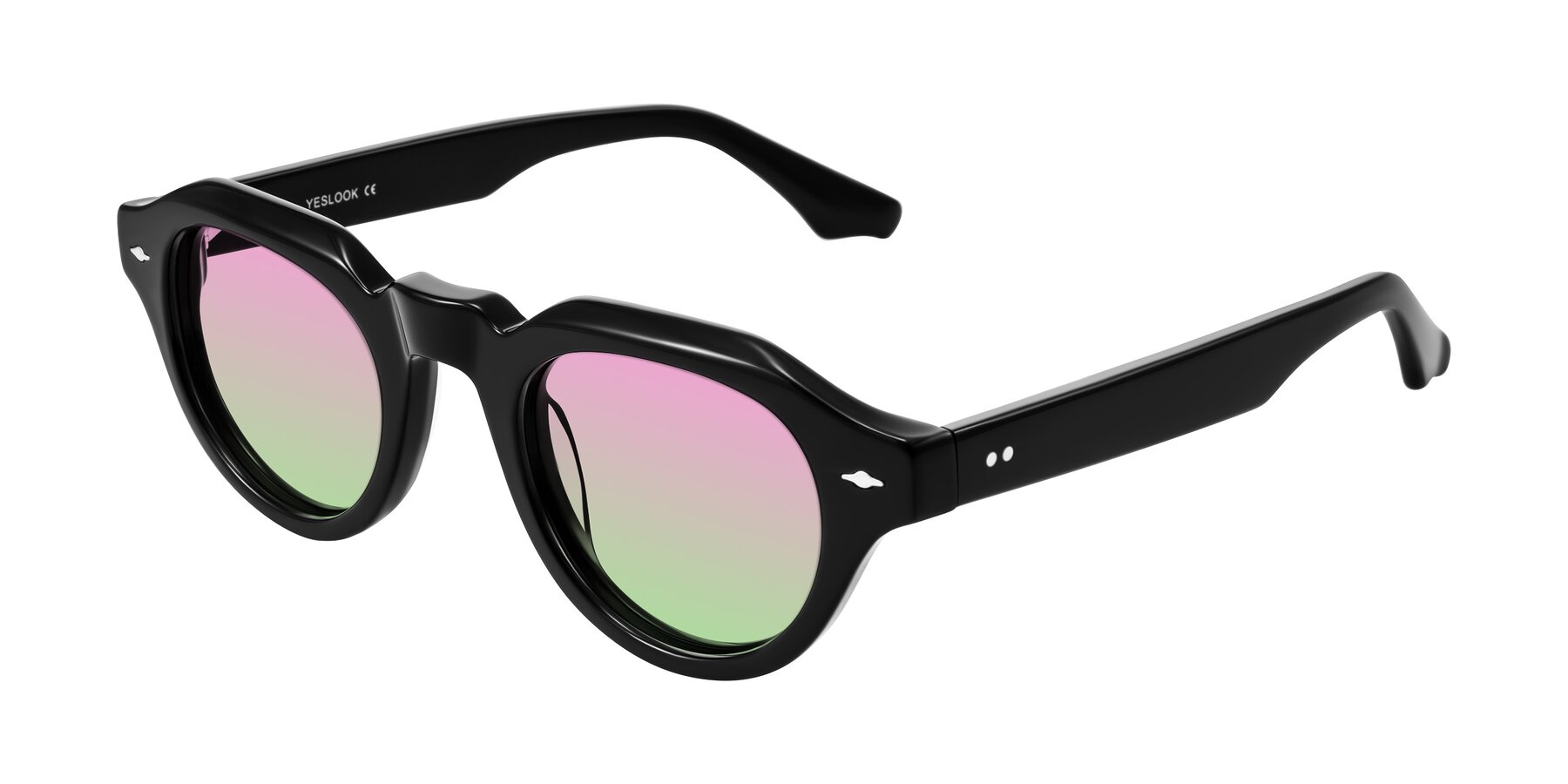 Angle of Ascend in Black with Pink / Green Gradient Lenses