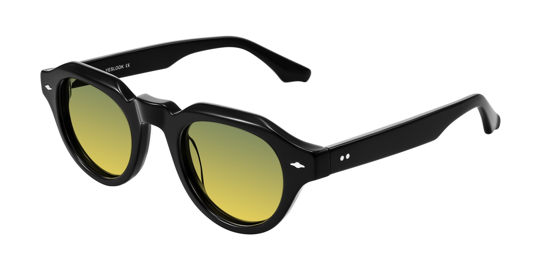 Angle of Ascend in Black with Green / Yellow Gradient Lenses