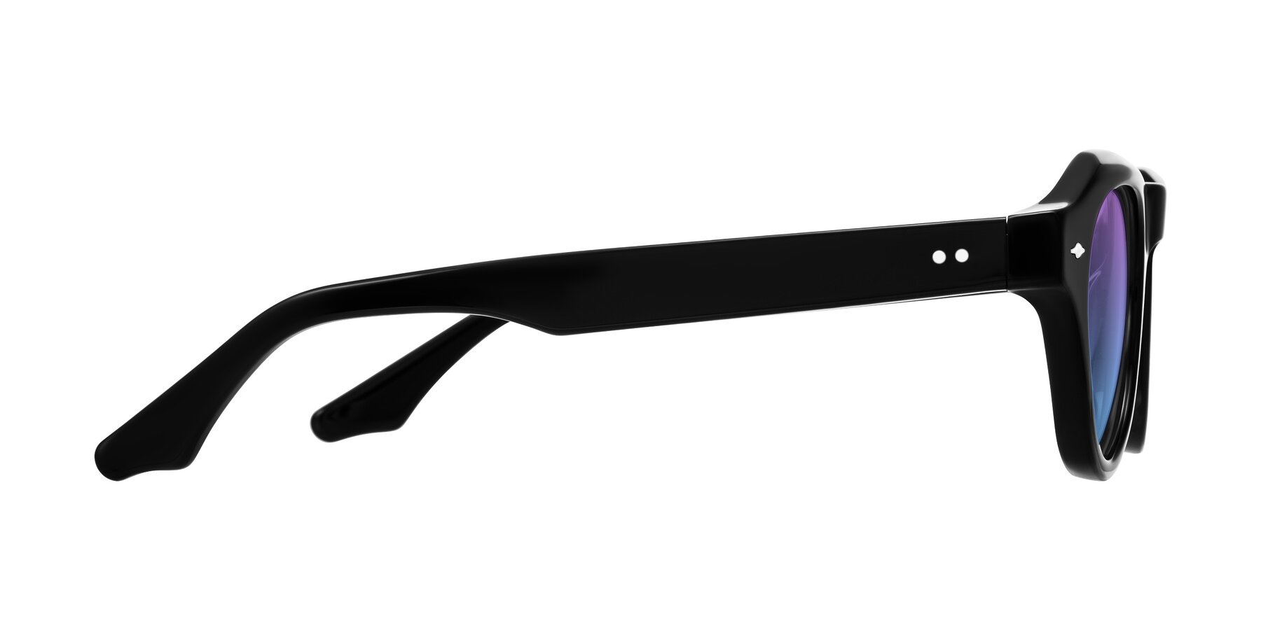 Side of Ascend in Black with Purple / Blue Gradient Lenses