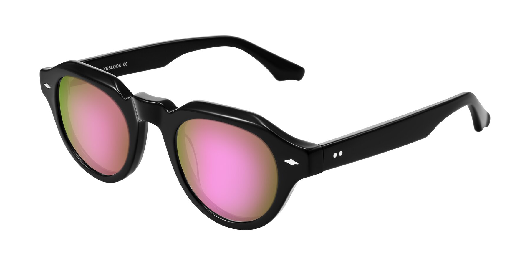 Angle of Ascend in Black with Pink Mirrored Lenses