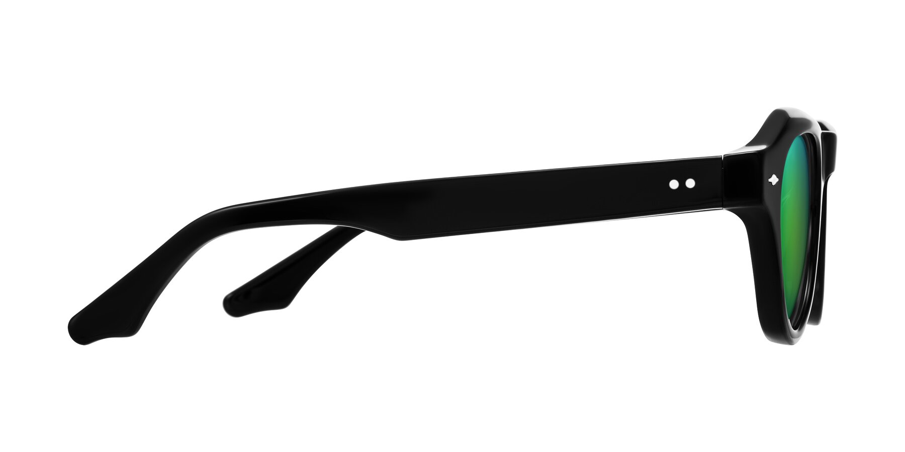 Side of Ascend in Black with Green Mirrored Lenses