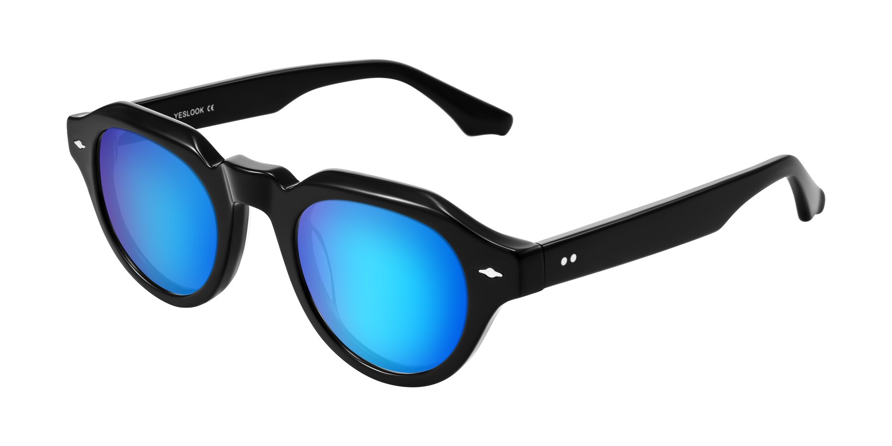 Angle of Ascend in Black with Blue Mirrored Lenses