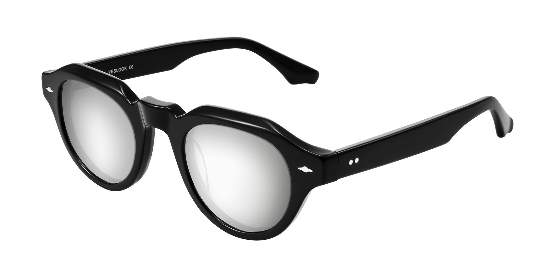 Angle of Ascend in Black with Silver Mirrored Lenses