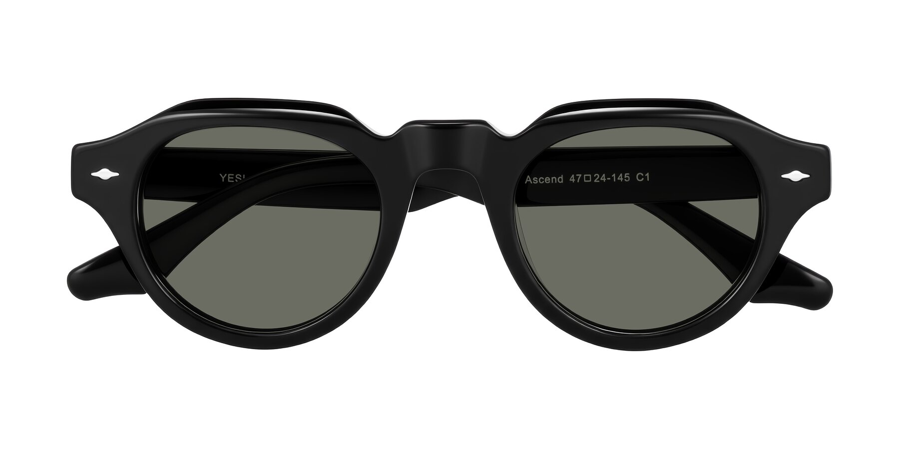 Folded Front of Ascend in Black with Gray Polarized Lenses