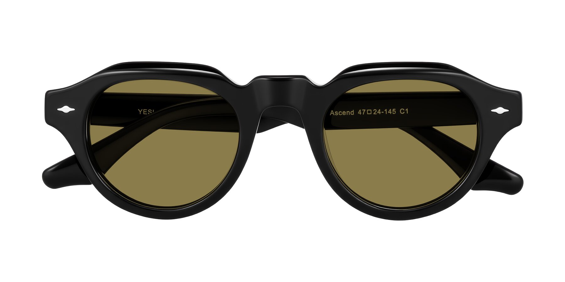 Folded Front of Ascend in Black with Brown Polarized Lenses