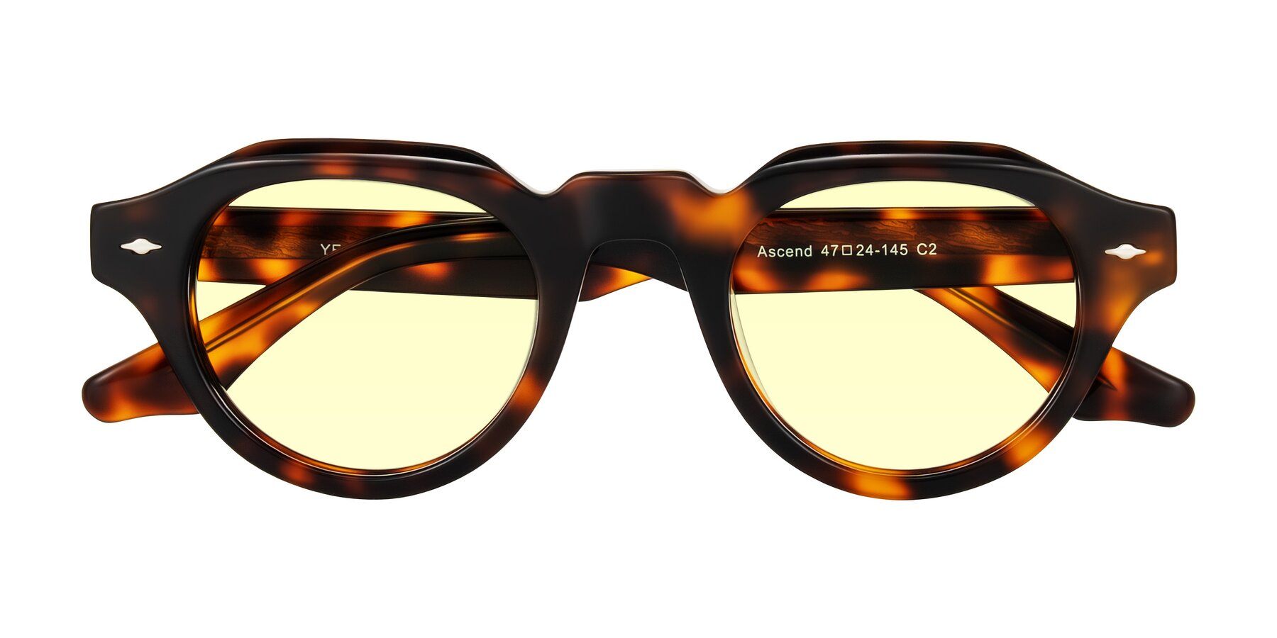 Folded Front of Ascend in Tortoise with Light Yellow Tinted Lenses