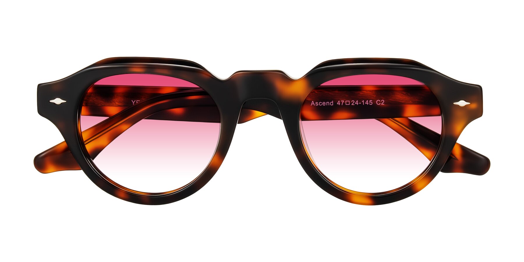 Folded Front of Ascend in Tortoise with Pink Gradient Lenses