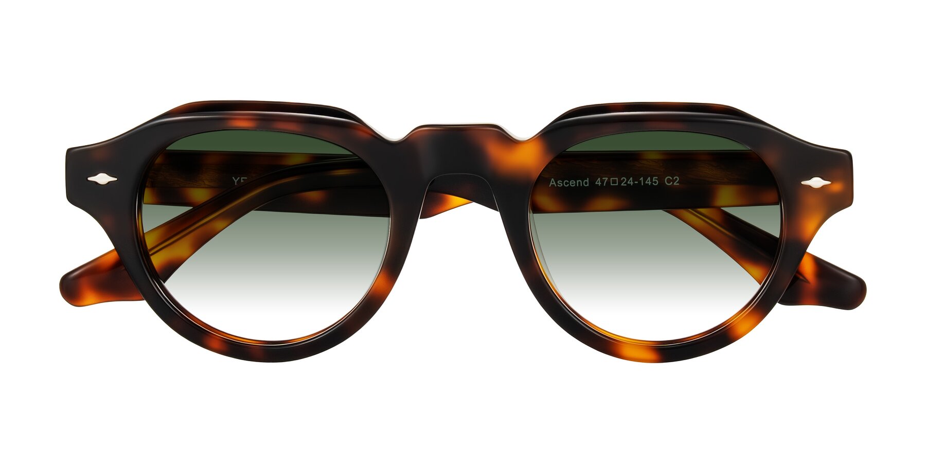 Folded Front of Ascend in Tortoise with Green Gradient Lenses