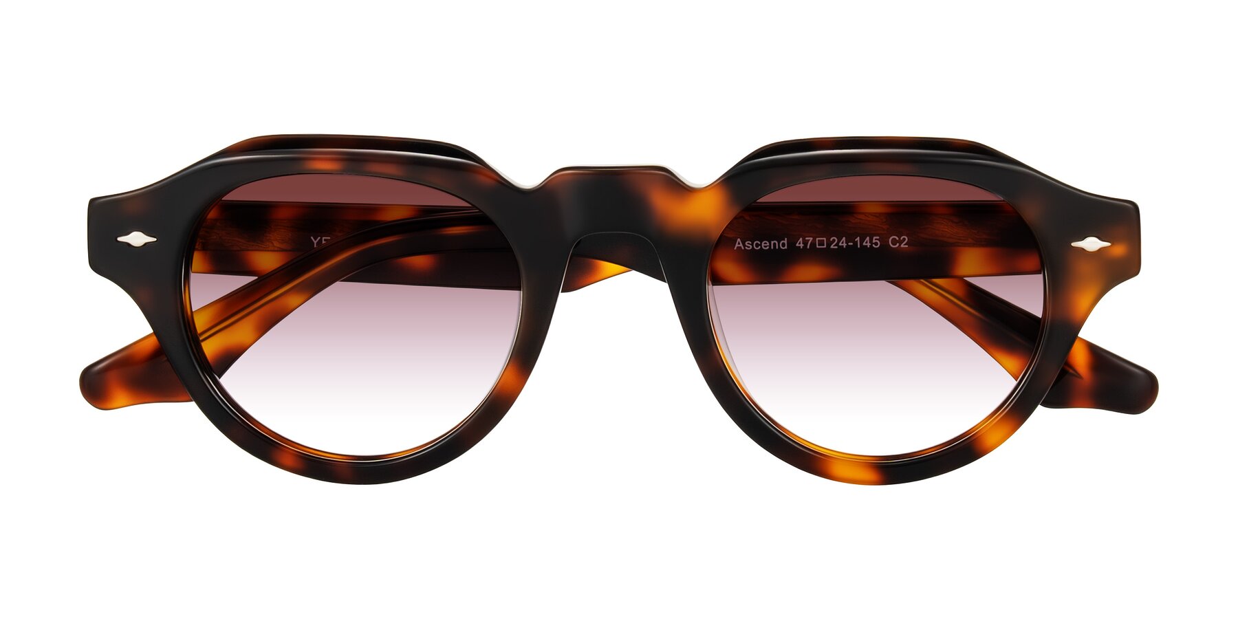 Folded Front of Ascend in Tortoise with Garnet Gradient Lenses