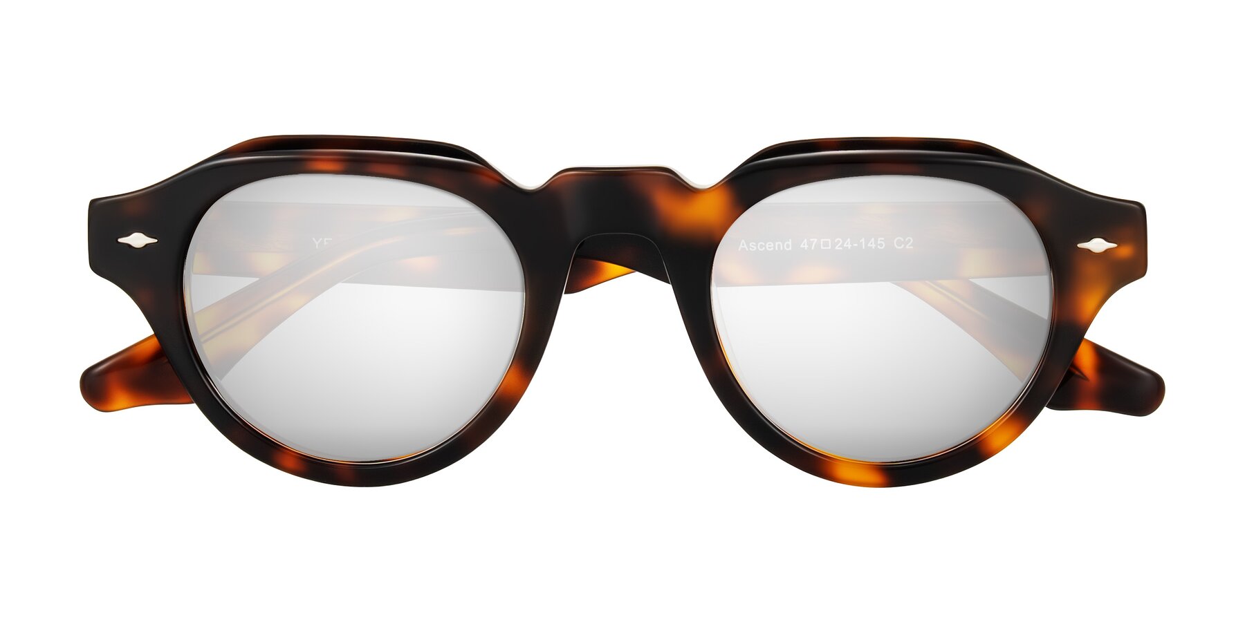 Folded Front of Ascend in Tortoise with Silver Mirrored Lenses