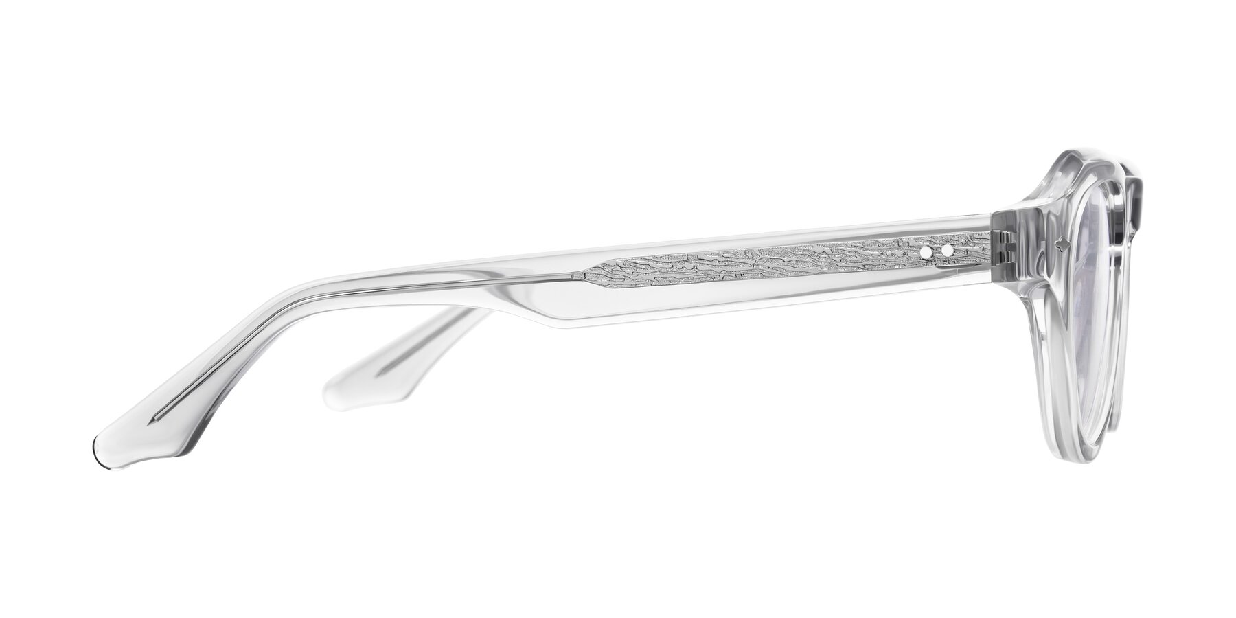 Side of Ascend in Transparent Gray with Clear Eyeglass Lenses