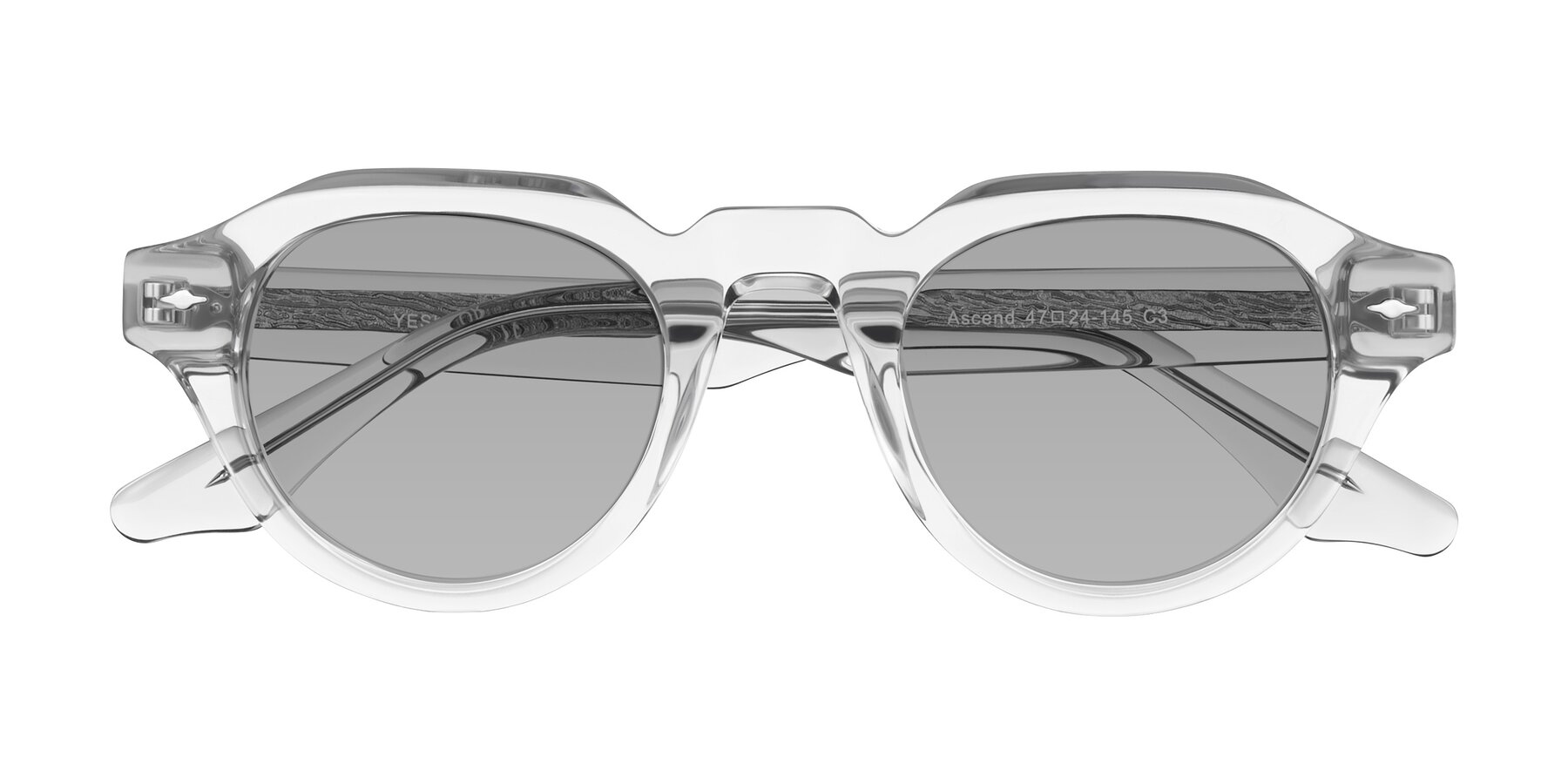 Folded Front of Ascend in Transparent Gray with Light Gray Tinted Lenses