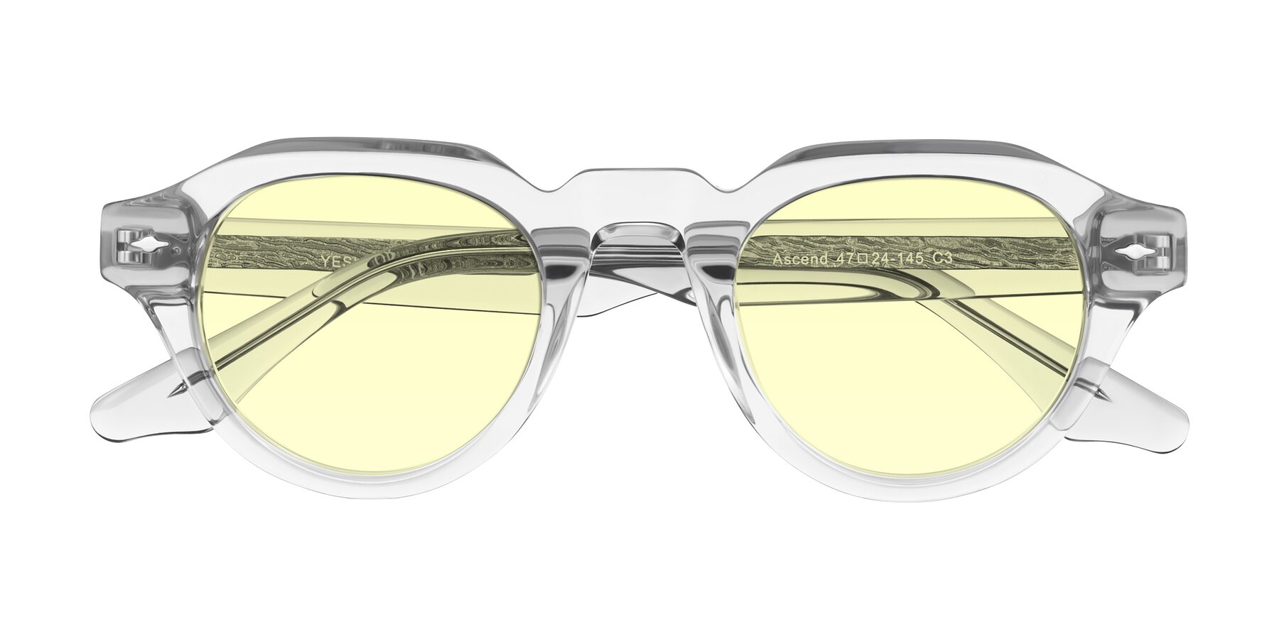 Folded Front of Ascend in Transparent Gray with Light Yellow Tinted Lenses