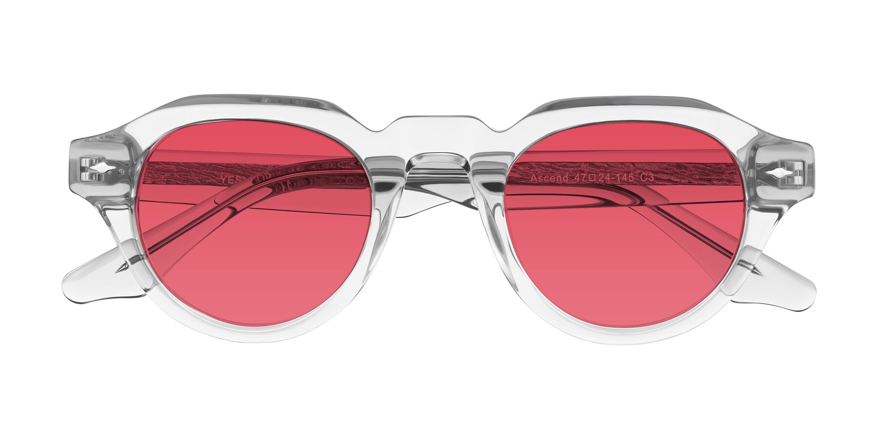 Folded Front of Ascend in Transparent Gray with Red Tinted Lenses