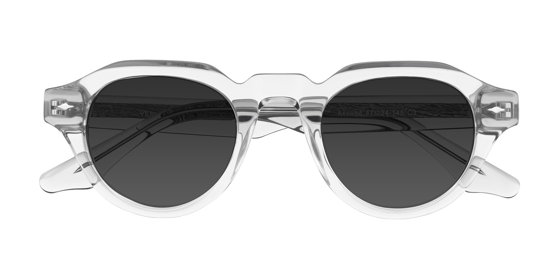 Folded Front of Ascend in Transparent Gray with Gray Tinted Lenses