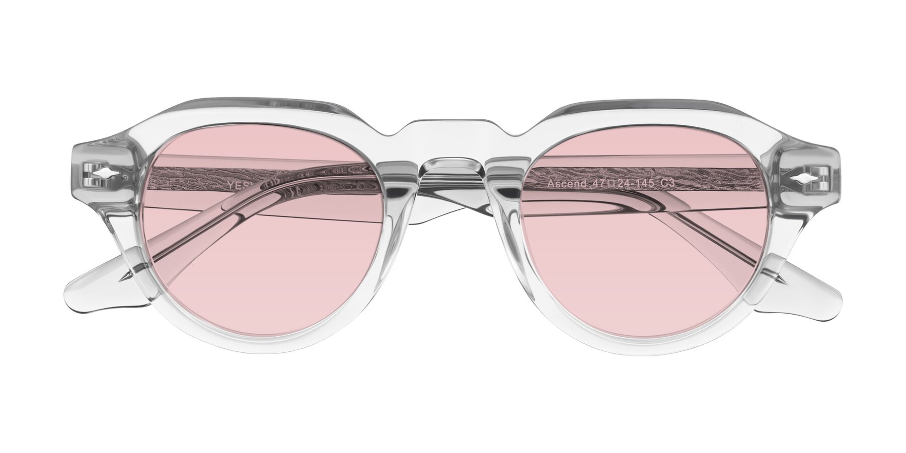 Folded Front of Ascend in Transparent Gray with Light Garnet Tinted Lenses