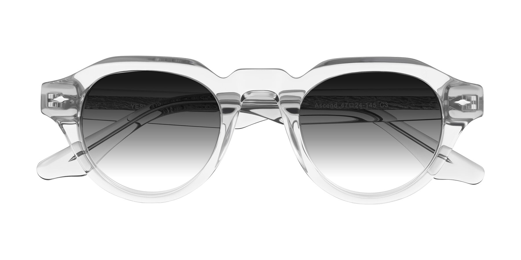 Folded Front of Ascend in Transparent Gray with Gray Gradient Lenses
