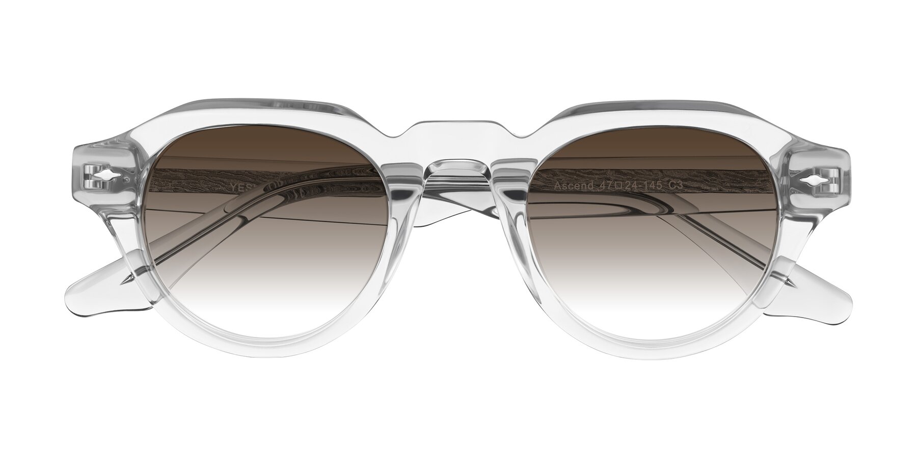 Folded Front of Ascend in Transparent Gray with Brown Gradient Lenses