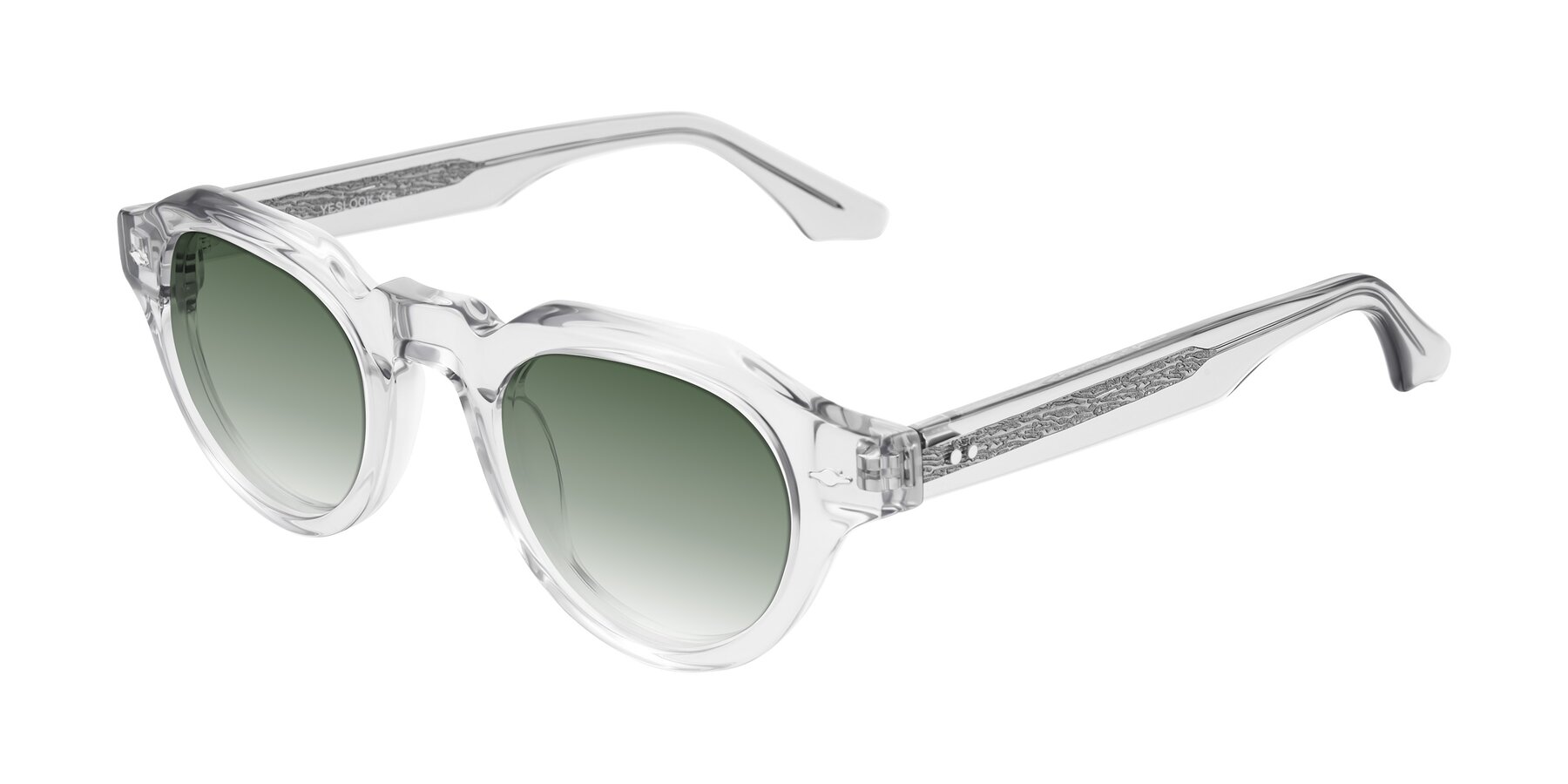 Angle of Ascend in Transparent Gray with Green Gradient Lenses