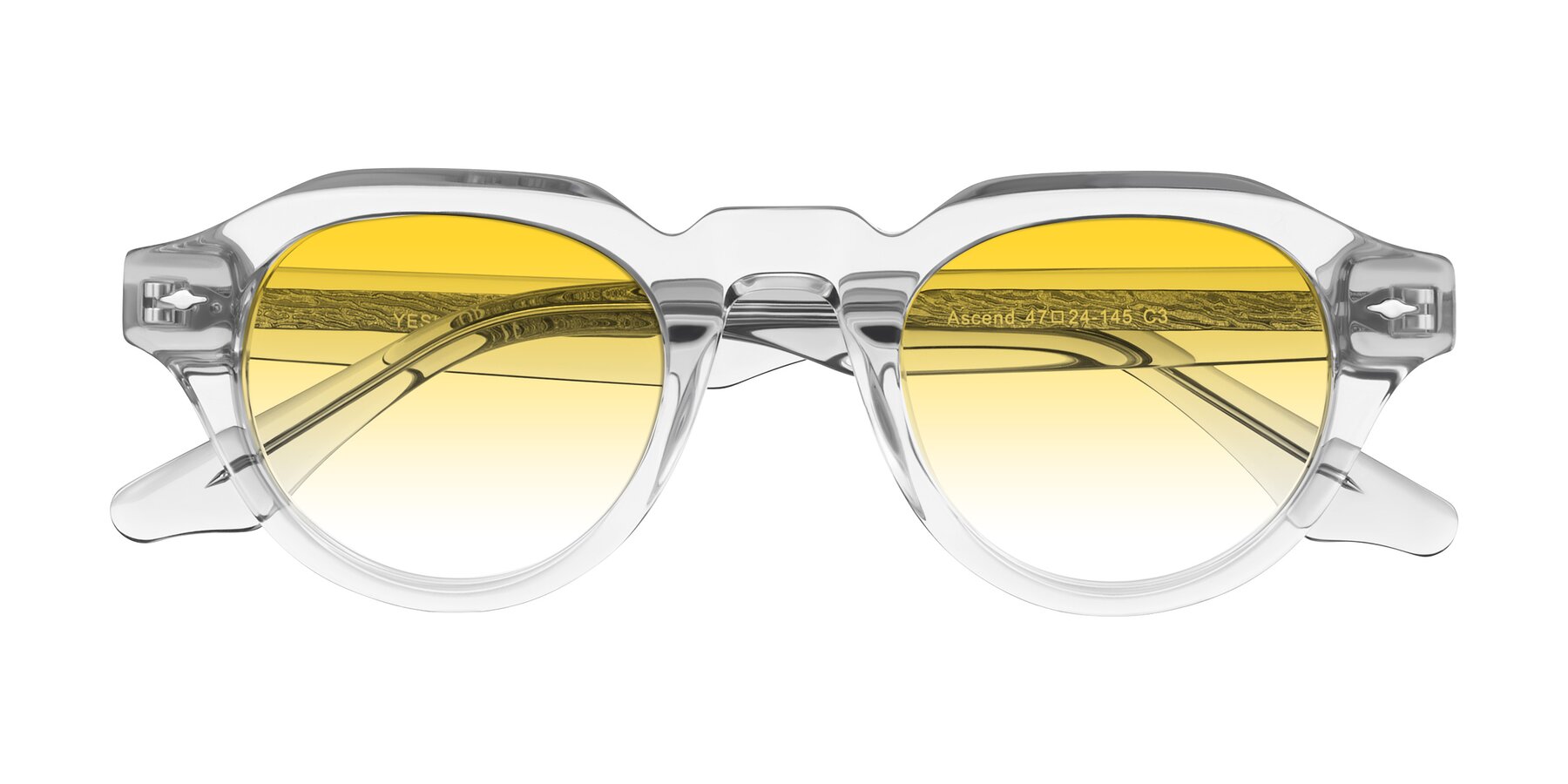 Folded Front of Ascend in Transparent Gray with Yellow Gradient Lenses