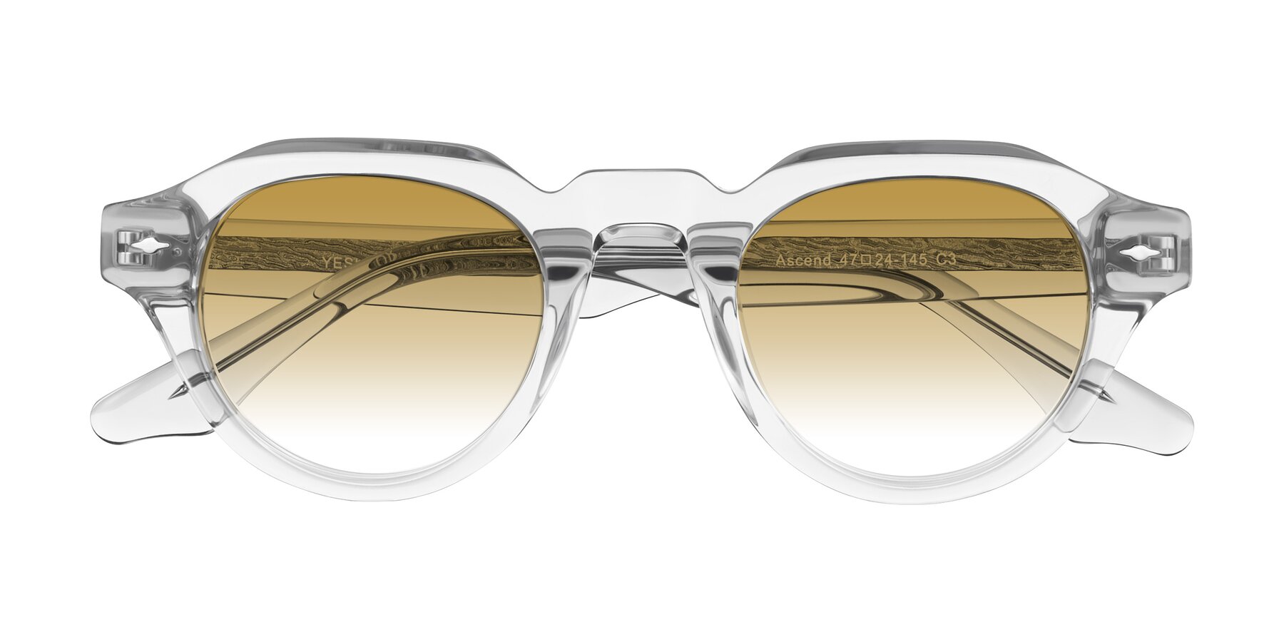 Folded Front of Ascend in Transparent Gray with Champagne Gradient Lenses