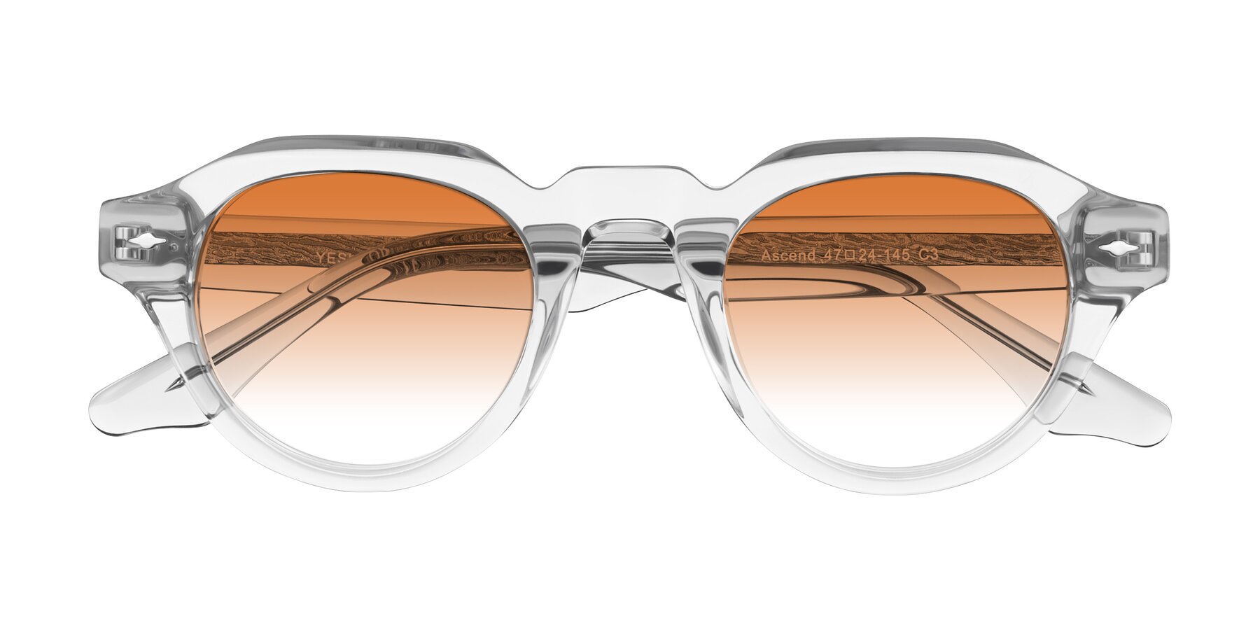 Folded Front of Ascend in Transparent Gray with Orange Gradient Lenses