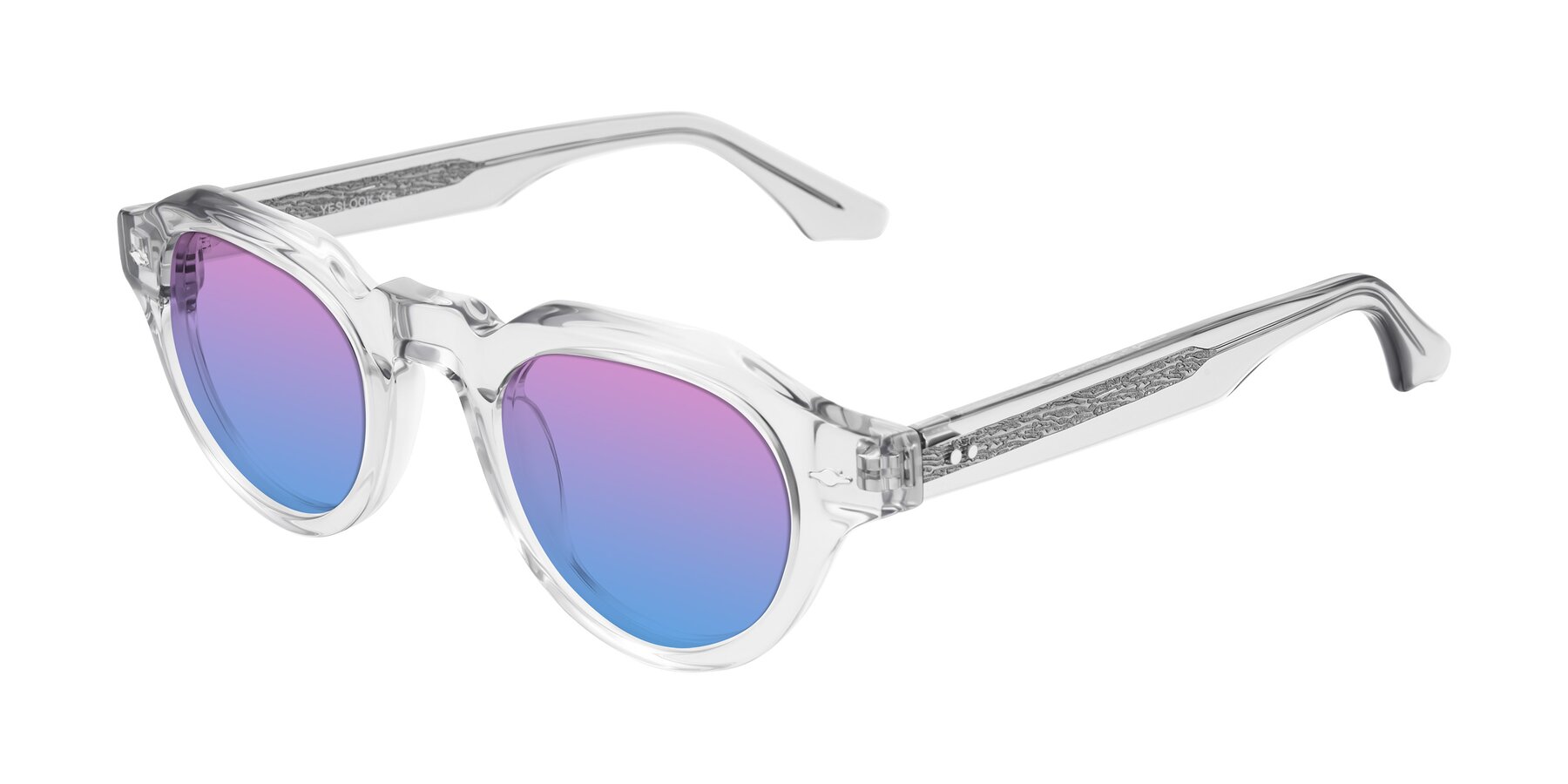 Angle of Ascend in Transparent Gray with Pink / Blue Gradient Lenses