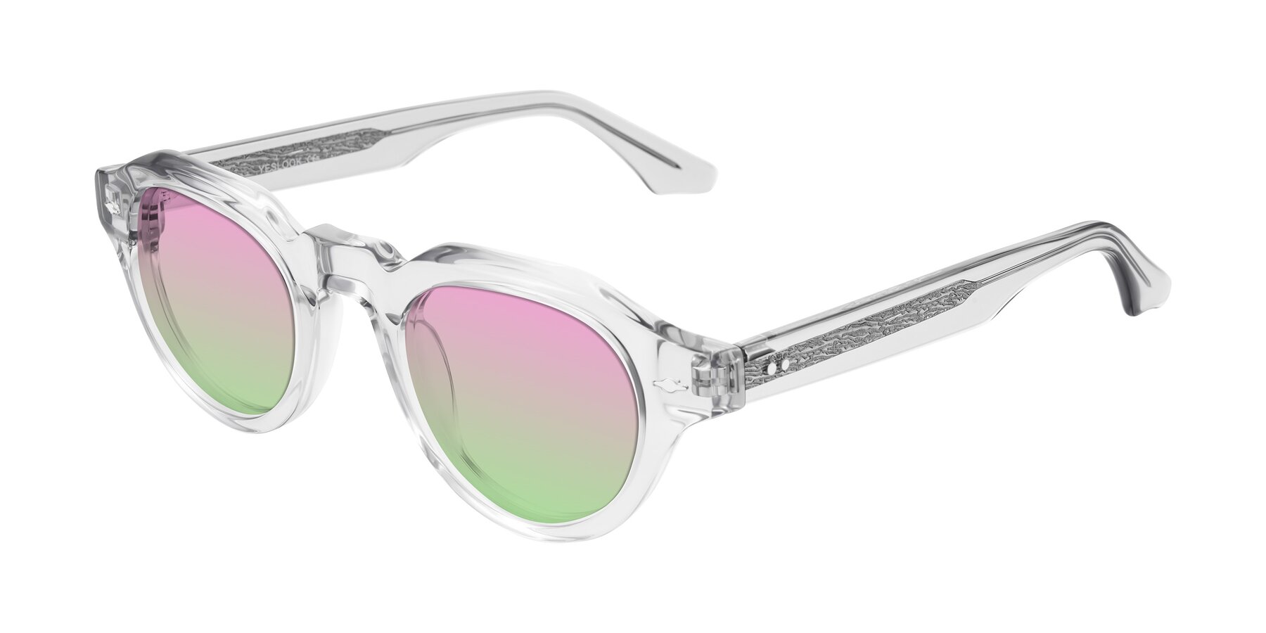 Angle of Ascend in Transparent Gray with Pink / Green Gradient Lenses