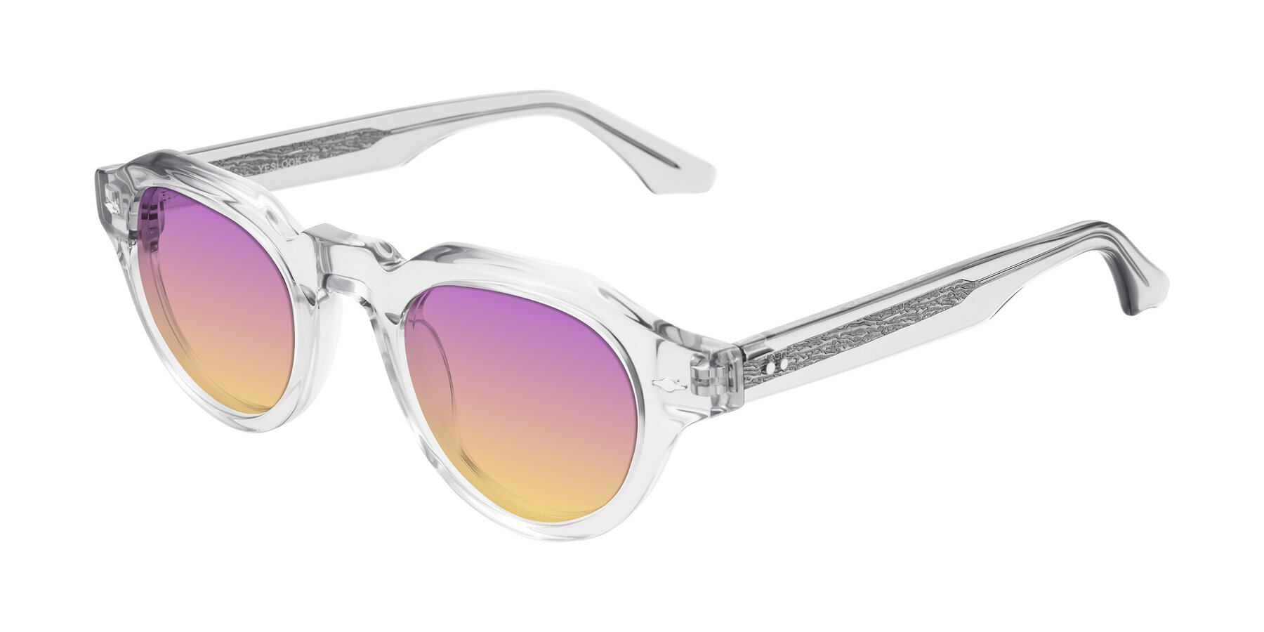 Angle of Ascend in Transparent Gray with Purple / Yellow Gradient Lenses