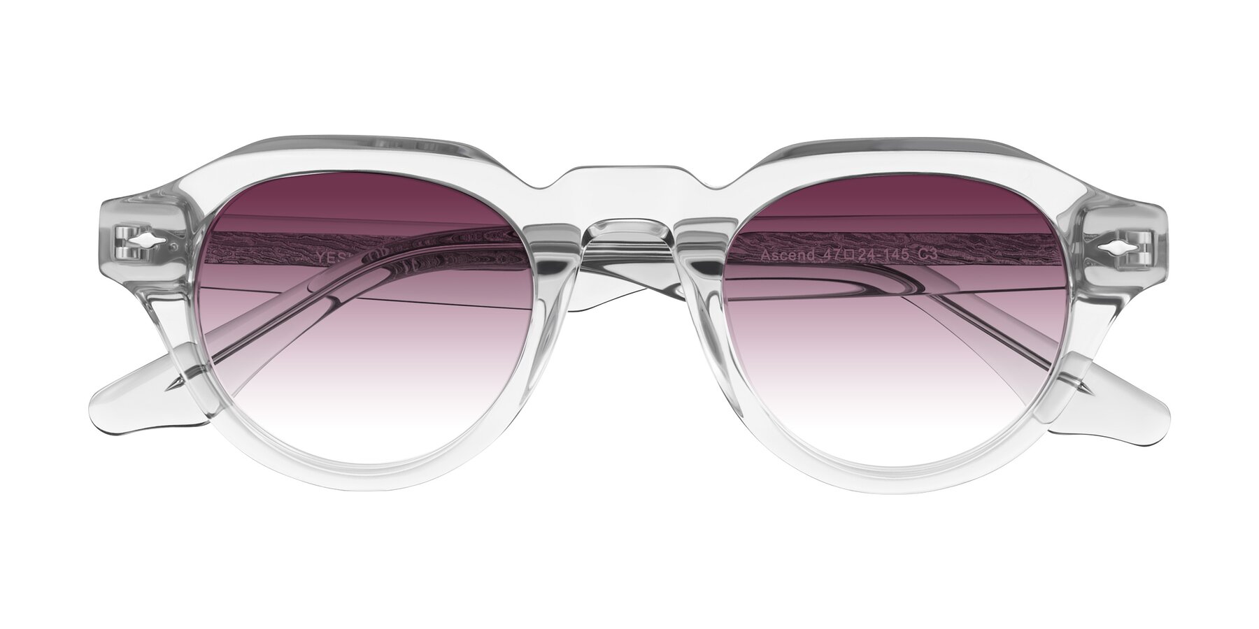 Folded Front of Ascend in Transparent Gray with Wine Gradient Lenses